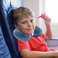 Vista 5 de Linda almohada de cuello para viajes, almohada de cuello para niños con máscara para los ojos para dormir, almohada de espuma viscoelástica