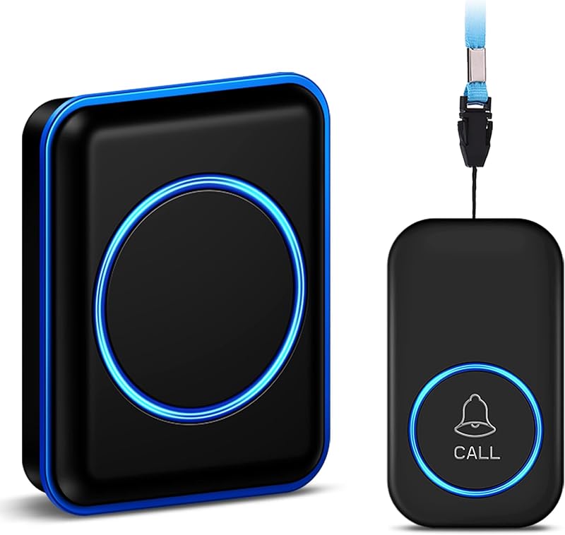FullHouse Caregiver Pager Wireless Emergency Call Button for Elderly | 1000+ Feet Range, Senior Alert Button to Call Family, Monitoring Calling System for Patient/Disabled at Home, IP55 Waterproof