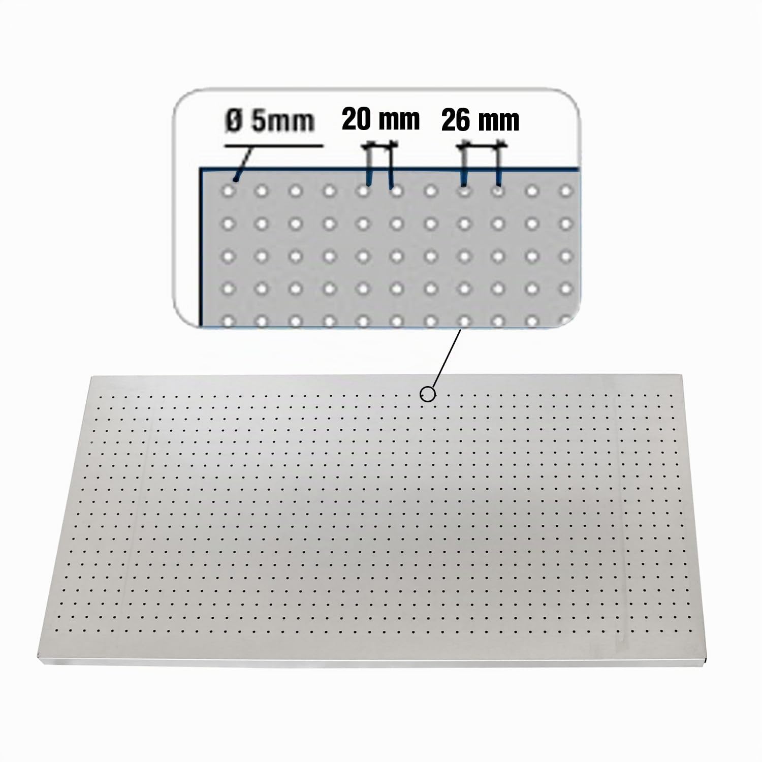 Simon Rack Organizador Herramientas Pared 600x1500 mm - Panel Click | Incluye 17 accesorios, Pintura anticorrosión, ∅ 5 mm, Galvanizado, Montaje sistema clic
