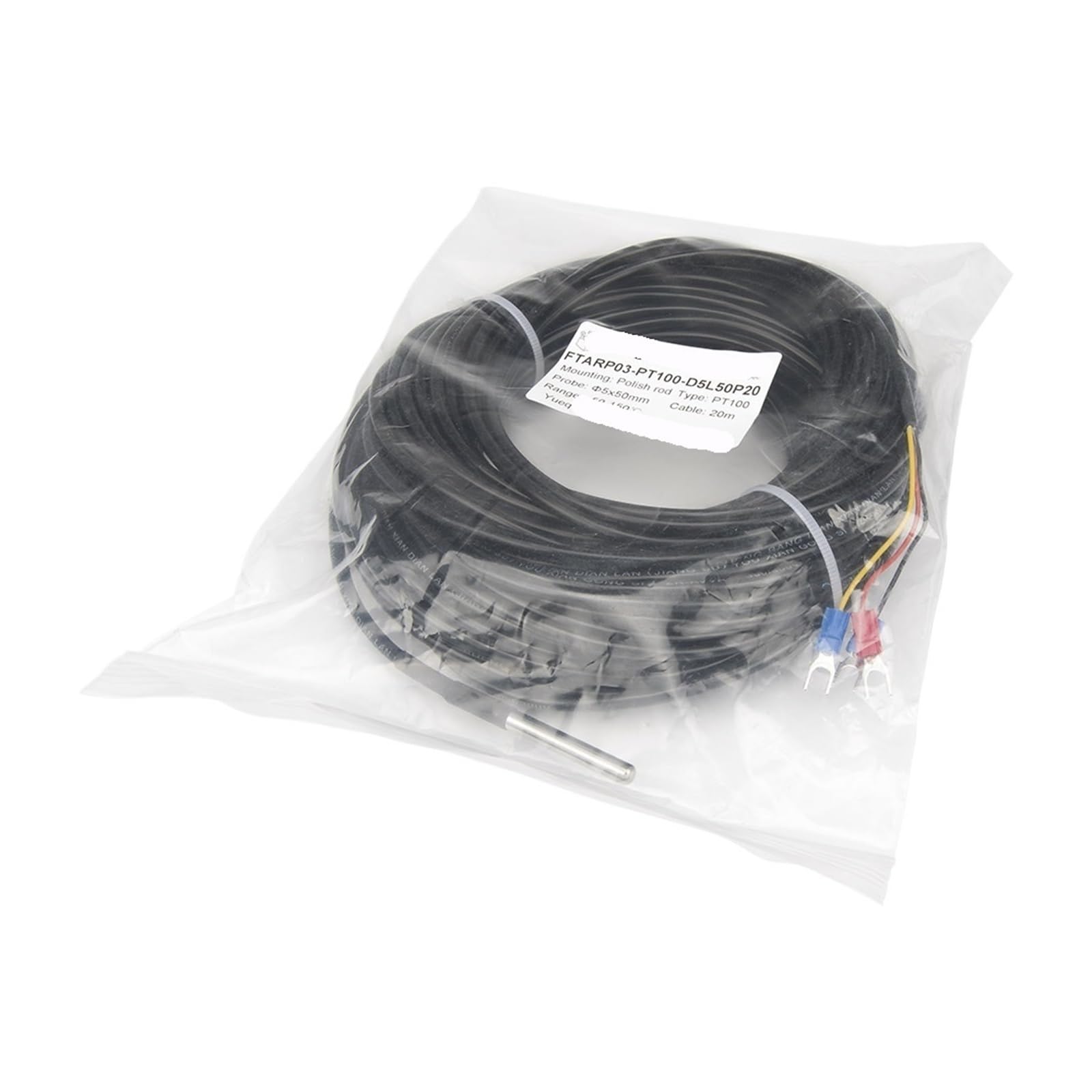 Sensor de temperatura de resistencia PT100 con cable impermeable de 20 metros