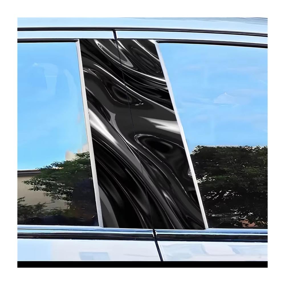 Bertdcx One Color Car Adhesive Waterproof Vinyl B Post Protective Stickers Fluid Pattern Scratch Resistant Film Auto Parts