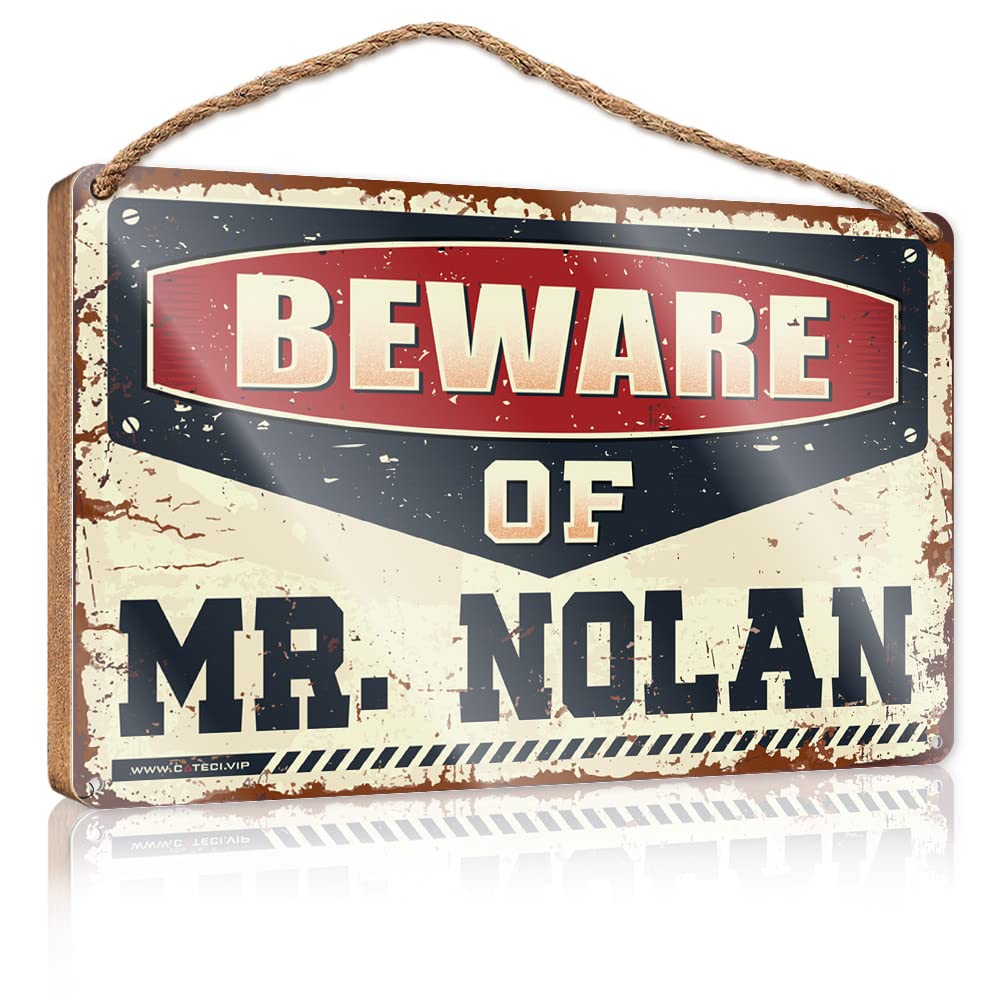 DTHA Funny Porch Decor Beware Of Mr. Nolan Wooden Sign Outdoor Signs And Decor Porch Signs Outdoor