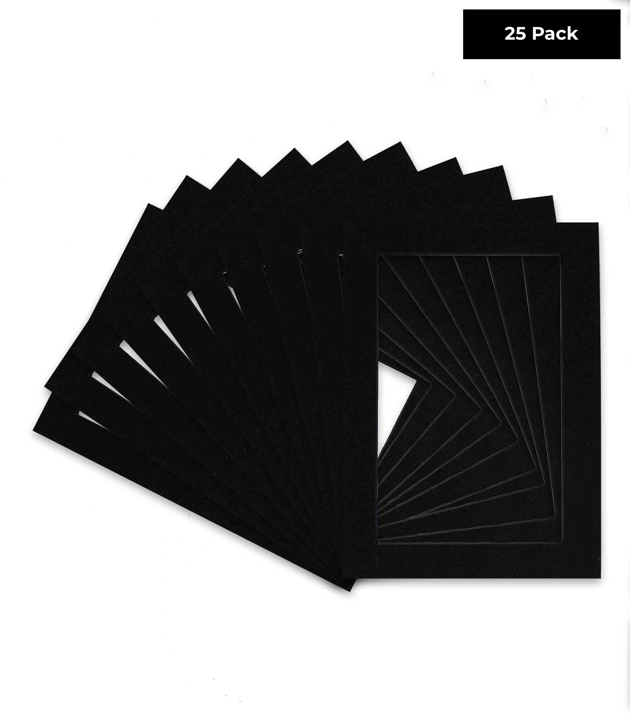 16x20 Mat for 12x16 Photo - Precut Black with Black Core Picture Matboard for Frames 16 x 20 Inches - Bevel Cut to Display Art 12 x 16 - Acid Free Pack of 100 MATS with Backing Boards & Clear Bags