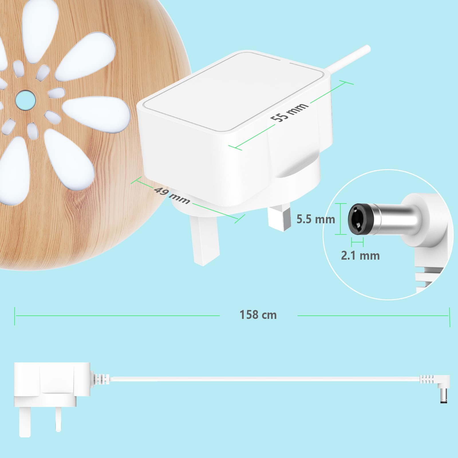24V 1.5A Power Adapter 110-240V AC To DC 24Volt 1500mA Supply For LED Lights Massage Chair UV Lamp Essential Oil Diffusers Mini Printer