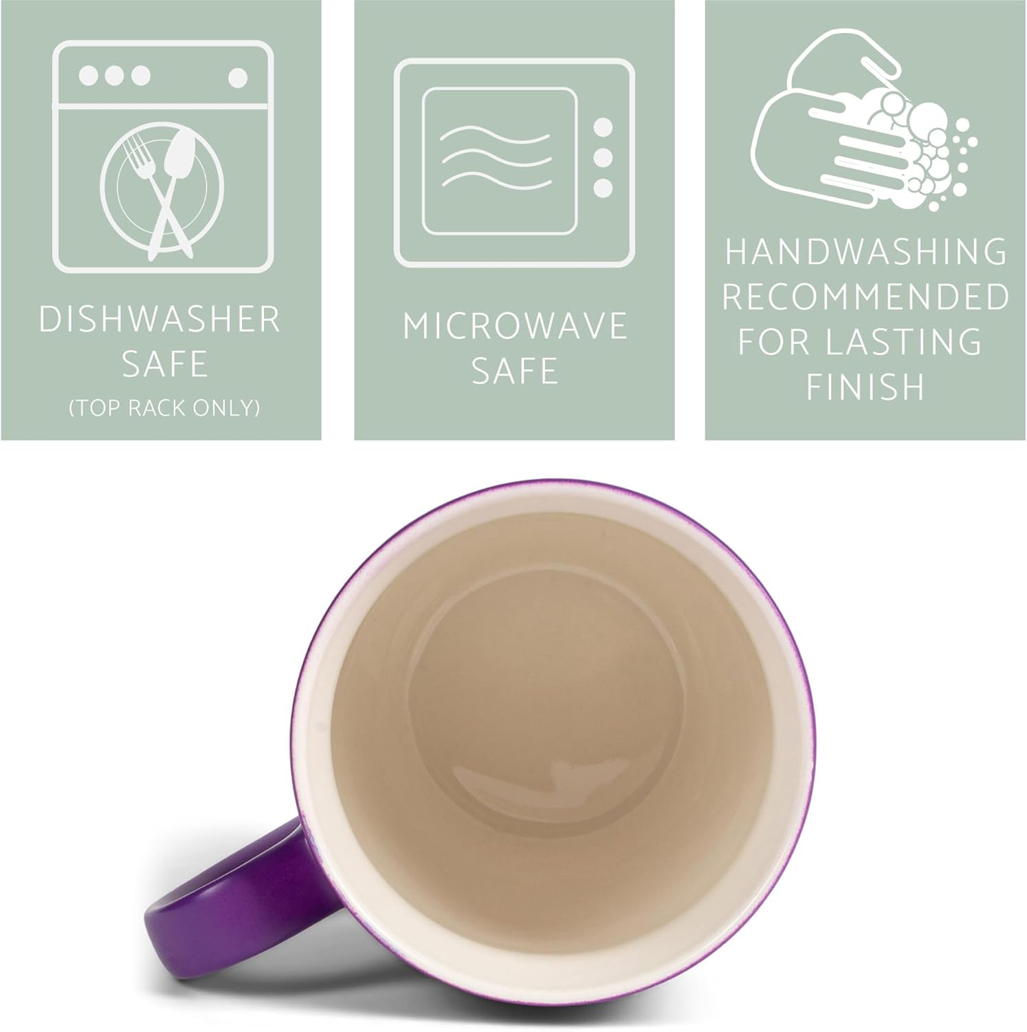 Elanze Designs Purple White Two Toned Ombre Matte 12 ounce Ceramic Stoneware Coffee Cup Mugs Set of 4 - Image 4