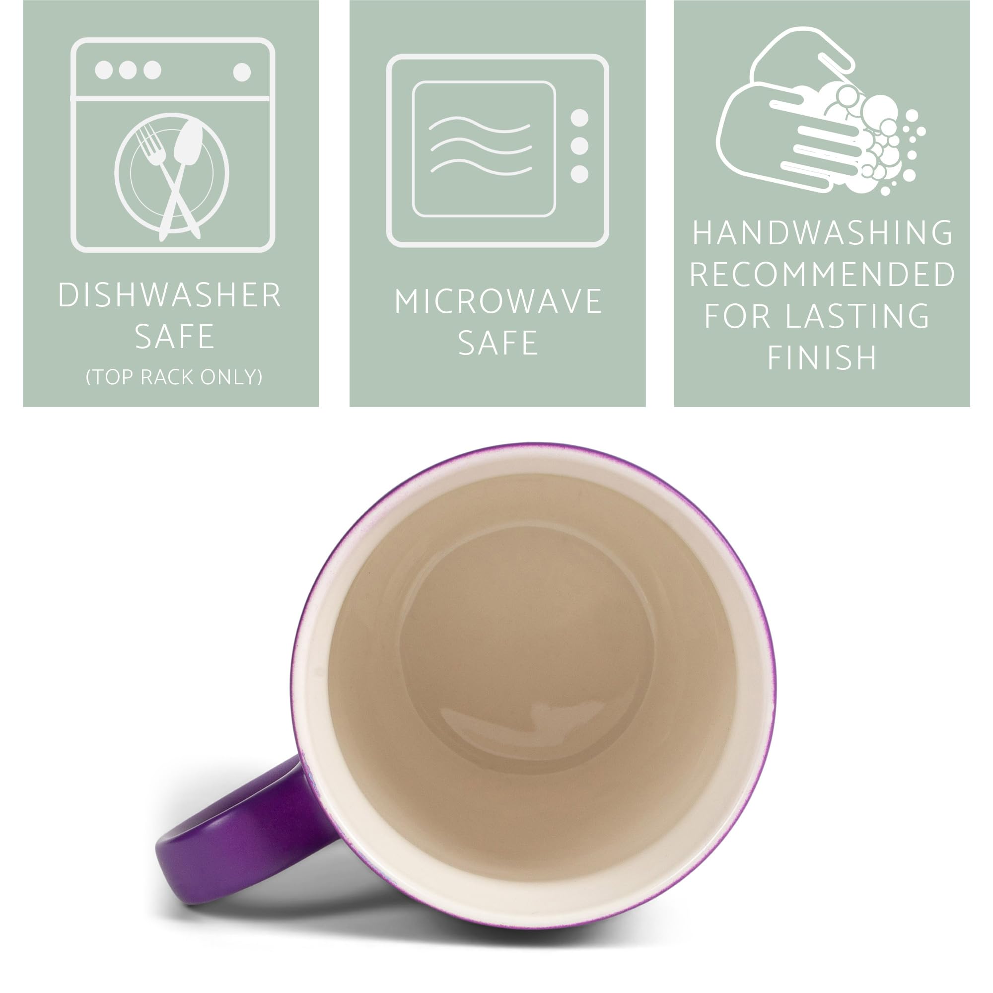 Amazon.com: Elanze Designs Purple White Two Toned Ombre Matte 12 ounce  Ceramic Stoneware Coffee Cup Mugs Set of 4 : Home & Kitchen