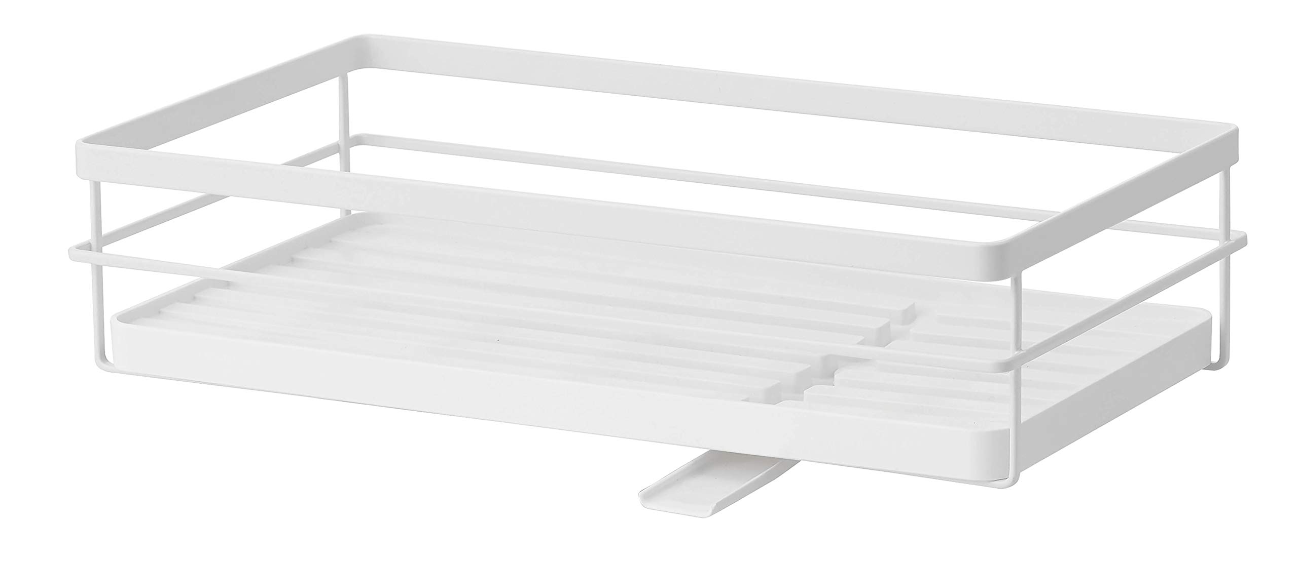 Yamazaki 4364 Over the Sink Extendable Dish Drainer Basket for System Racks, S, White, Approx. W16.7 x D 9.1 x H 3.9 inches (42.5 x 23 x 10 cm), Tower Can Be Combined, Storage Rack, Storage Tool, Easy