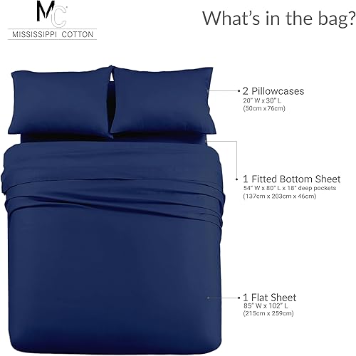 Miniatura 5 de Sábanas de algodón egipcio de lujo, 1000 hilos, ultrasuaves y transpirables, bolsillo extra profundo de 18 pulgadas, juego de 4 piezas, tamaño