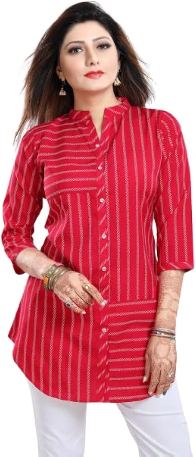 Keshubaba Women's Polyester Crepe Short Tunic Top | short kurti for jeans for women |kurti tops | short kurti | short kurti for women | short kurti for girls