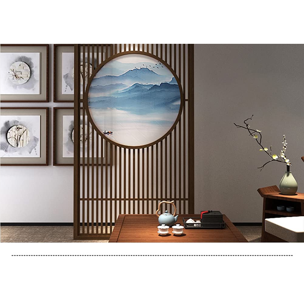 Brokatowa tkanina, Satynowy sztuczny jedwab Brokat do salonu Dom w stylu chińskim Abstrakcyjny krajobraz Zen 50 cm x 50 cm, C