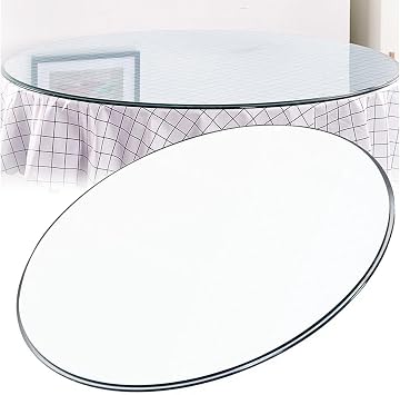 HJXGQJM Round Patio Glass Table Top, Furniture Replacement Parts, Toughened Glass Tabletop, Circular Replacement Countertop,DIY Self-Made Glass Table Tops for Coffee Tables100CM40INCH