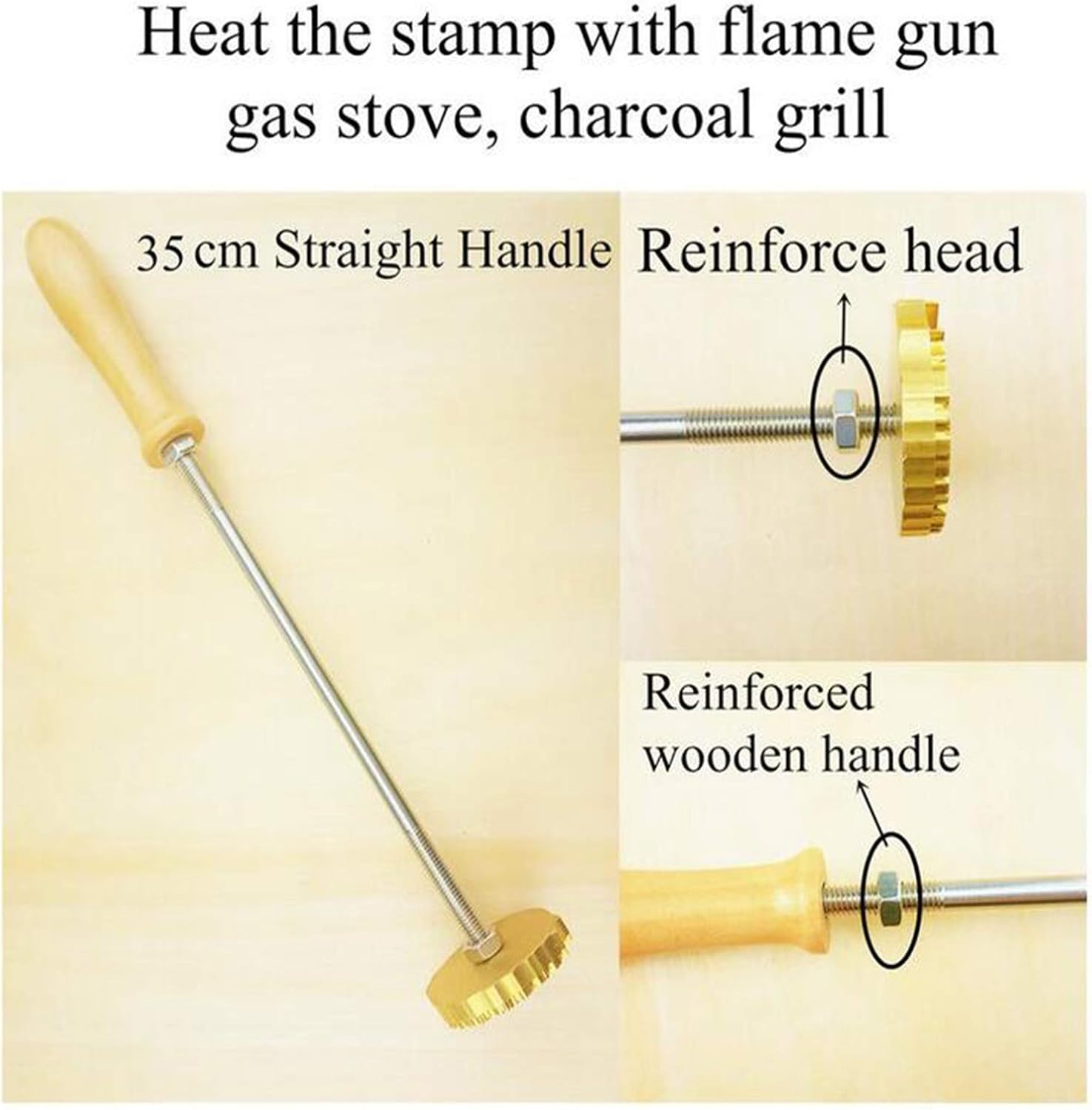 Wood Branding Iron Durable Stamp Wood Leather Branding (1"x1")