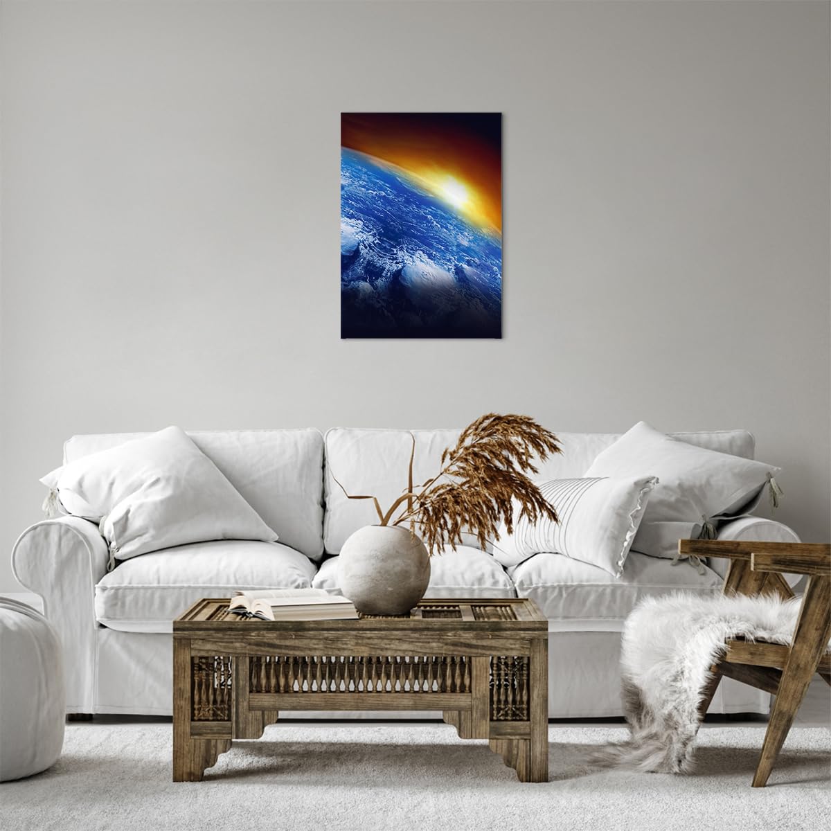 Lienzos decorativos Galaxia tierra espacio Cuadro Sobre Lienzo Moderno Vertical 50x70cm Cuadros Decoracion Salon Dormitorio Cocina Cuadros Pared Imágenes Wall Art Prints Decor Canvas PA50x70-2335