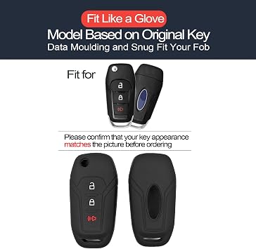 2pcs Compatible with Ford Maverick F-150 F-250 F-350 F-450 F-550 Super Duty Lightning Ranger Bronco Expedition Escape Explorer Fusion EcoSport F-650 F-750 Key Fob Cover Case Key Chain