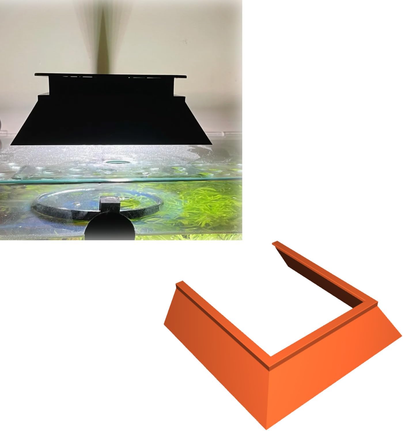 Aquarium Light Shield - Anti-Glare Cover Compatible with Fluval Nano Plant LED Light, Clip-On Shroud for Light Spill Reduction (White)