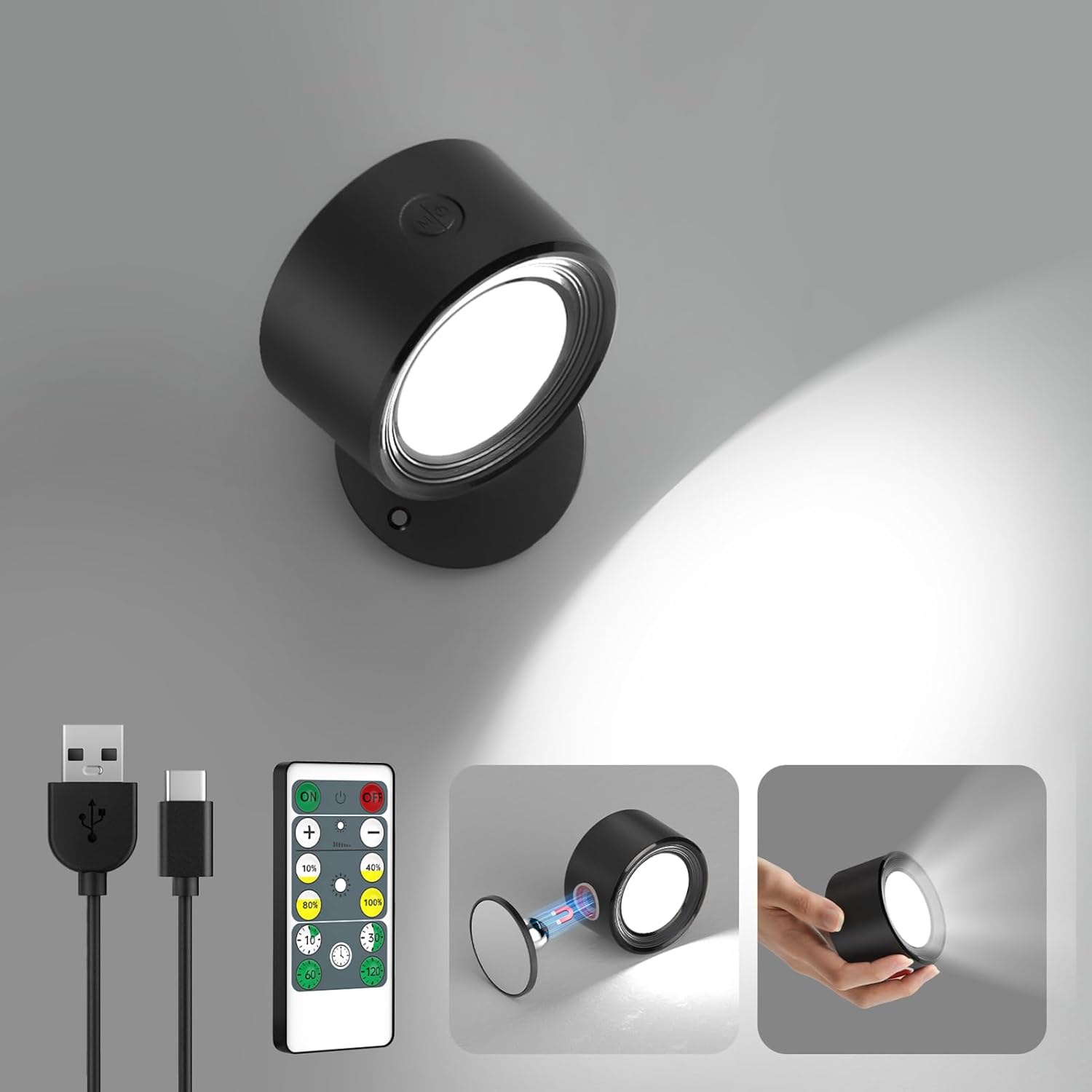Lightbiz LED Wall Mounted Lights 6 Pcs with Remote Wall