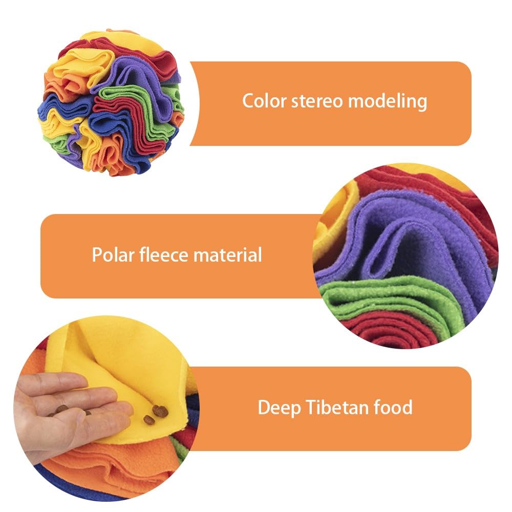 DONGKER Sniffing Ball per Cani,6/8" Giocattolo Palla da Snuffle per Cane Lavabile Giocattoli Puzzle per Animali Addestramento e Giochi Interattivi (7.9, arcobaleno)