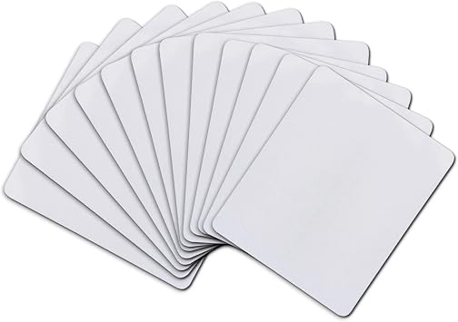 A-SUB Sublimation Mouse Pad Blank, 12 pcs, 24x20x0.2cm | White Mouse Pads for Heat Transfer, for Crafts