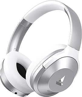 Boat Nirvana 751 ANC, 65Hrs Battery, Hybrid Active Noise Cancellation(~33dB), Fast Charge, Ambient Mode, Carry Pouch, Bluetooth Over Ear Headphones, Wireless Headphone with Mic (Sterling Silver)