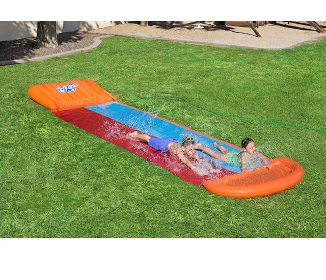 Richtots Premium H2OGO! Double Lane Inflatable Water Slide | Includes Speed Ramp & Splash Landing | Great Outdoor Summer Toy for Family Fun, Multicolor - Image 2 thumbnail