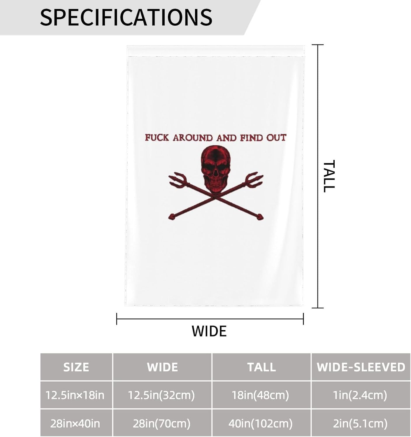 FUCK AROUND AND FIND OUT Garden Flag 28x40 Inch Double Sided Small Flags for Outside Yard Outdoor Decor Wall Banner image 3