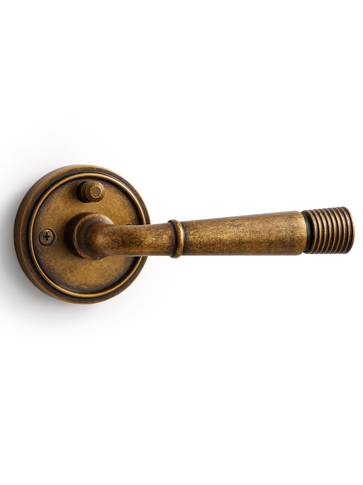 Levier de porte en laiton antique avec serrure lot de 2 poignées alliage de zinc chambre