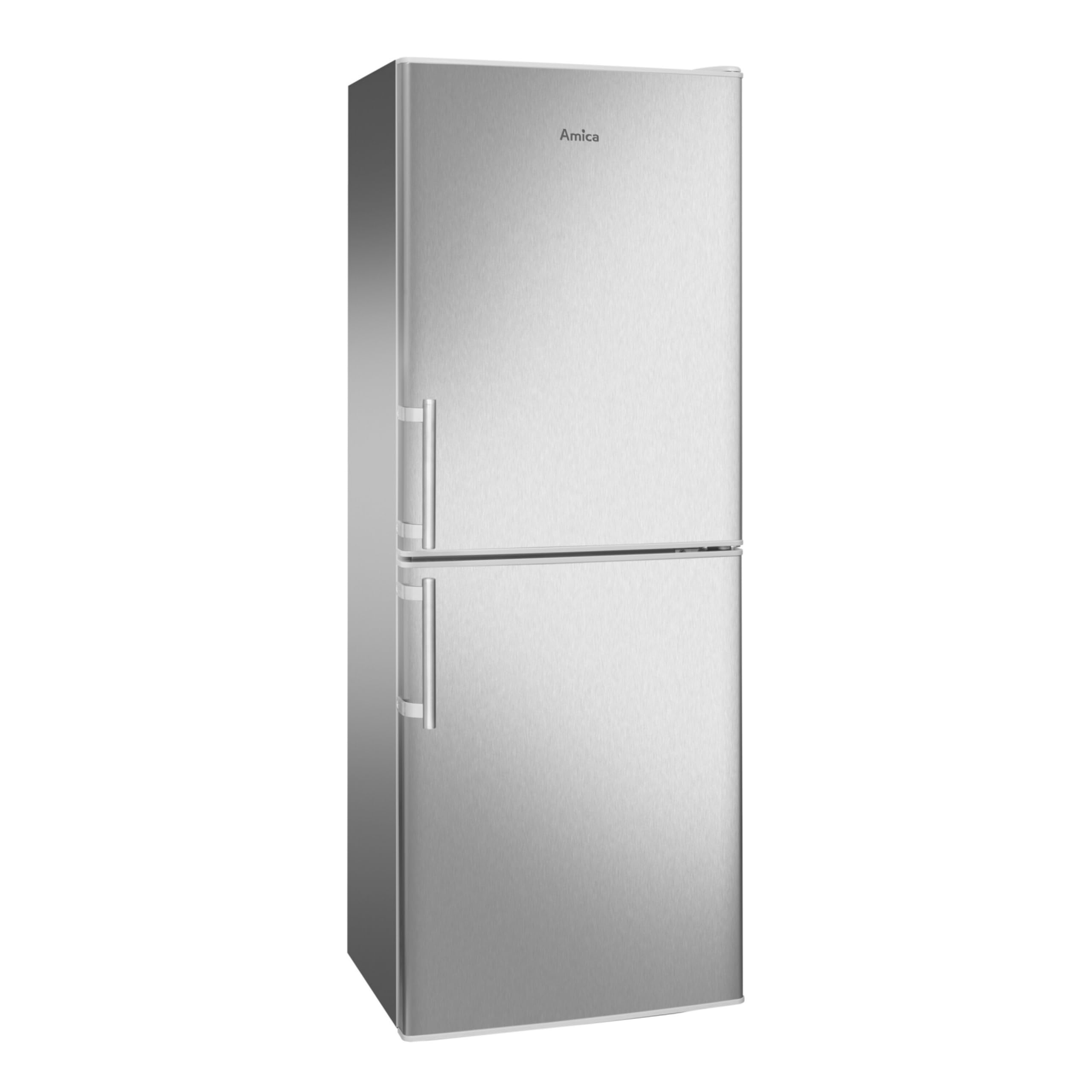 Amica Kühl-Gefrierkombination 138 L 148x52x59 cm KGC 384 111 E | 93 L Kühlteil, 45 L Gefrierteil, Automatische Abtauung, LED Beleuchtung, Gemüseschublade, 3 Gefrierschubladen, Eiertablett