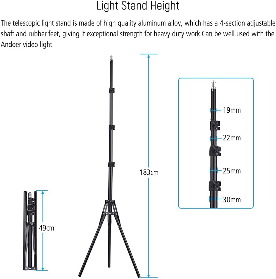 Flаѕh Sаlе Andoer Ring Light Kit,18/48cm Outer 55W 5500K Dimmable LED Ring Light(2 Light Modes & 1%-100% Brightness Level) with Adjustable Light Stand, Phone Holder, for YouTube,Self-Portrait Shooting