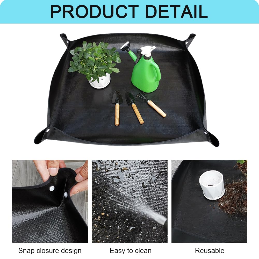 Tapis de rempotage de plantes, carré et portable, pliable, pour intérieur et transplantation de plantes, bâche de rempotage étanche Noir - 100 cm × 100 cm Tapis de rempotage de plantes, carré et portable, pliable, pour intérieur et transplantation de plantes, bâche de rempotage étanche Noir - 100 cm × 100 cm
