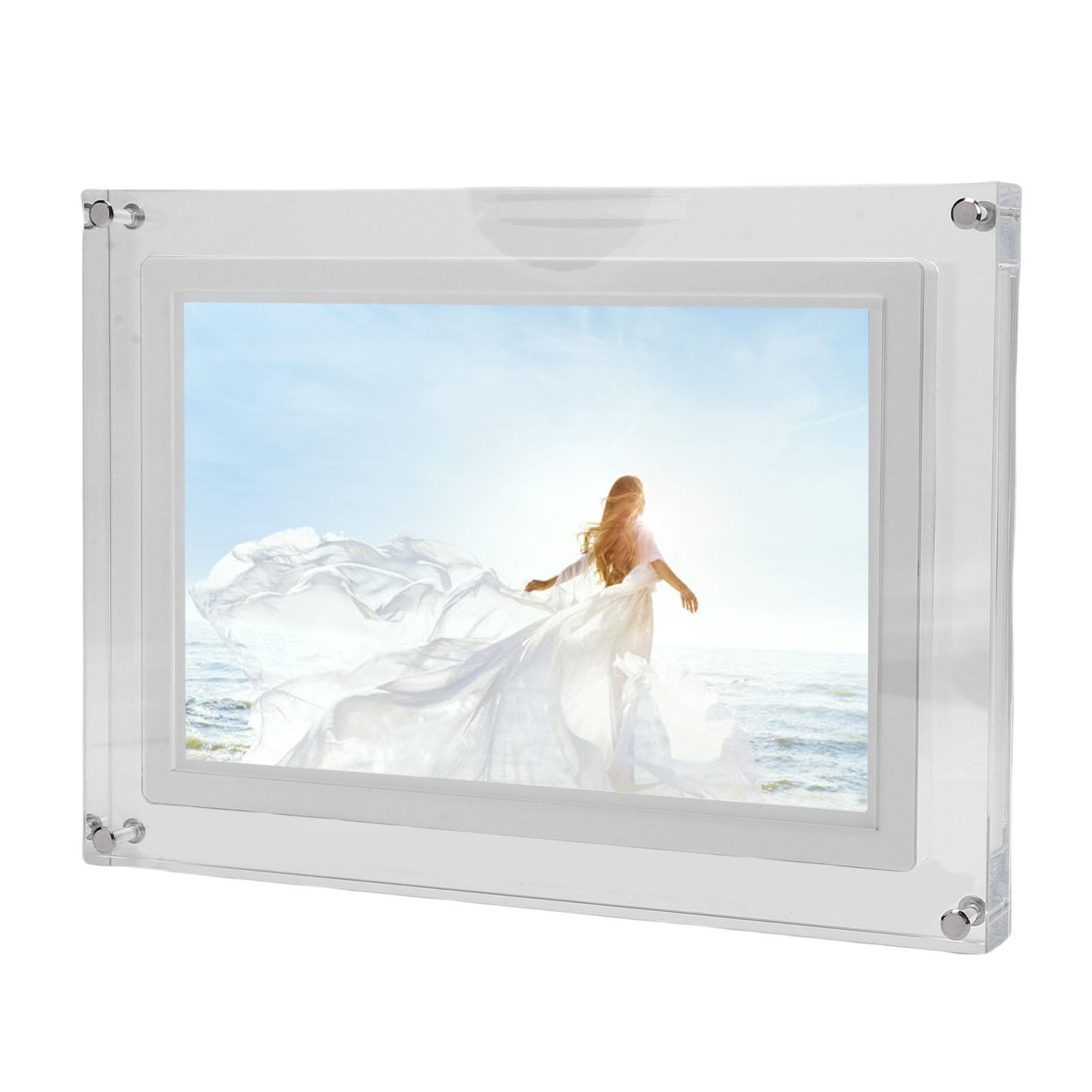 Zerodis Cornice per Foto Digitale Touch Screen WiFi da 10,1 Pollici Dispositivo Intelligente in Acrilico Memoria da 32 GB per Ricordi di Famiglia