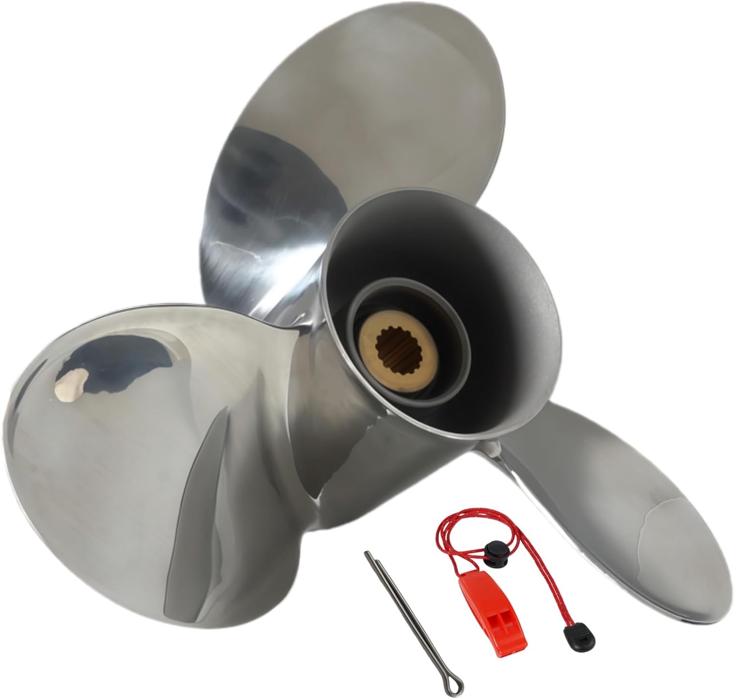 15x21 Propeller for Yamaha 150/175/200/220/225/250/300/F150/F175/F200/F225/F250/F300/F350 Engine,15 Spline Tooth,Stainless Steel Outboard Props,RH/RL