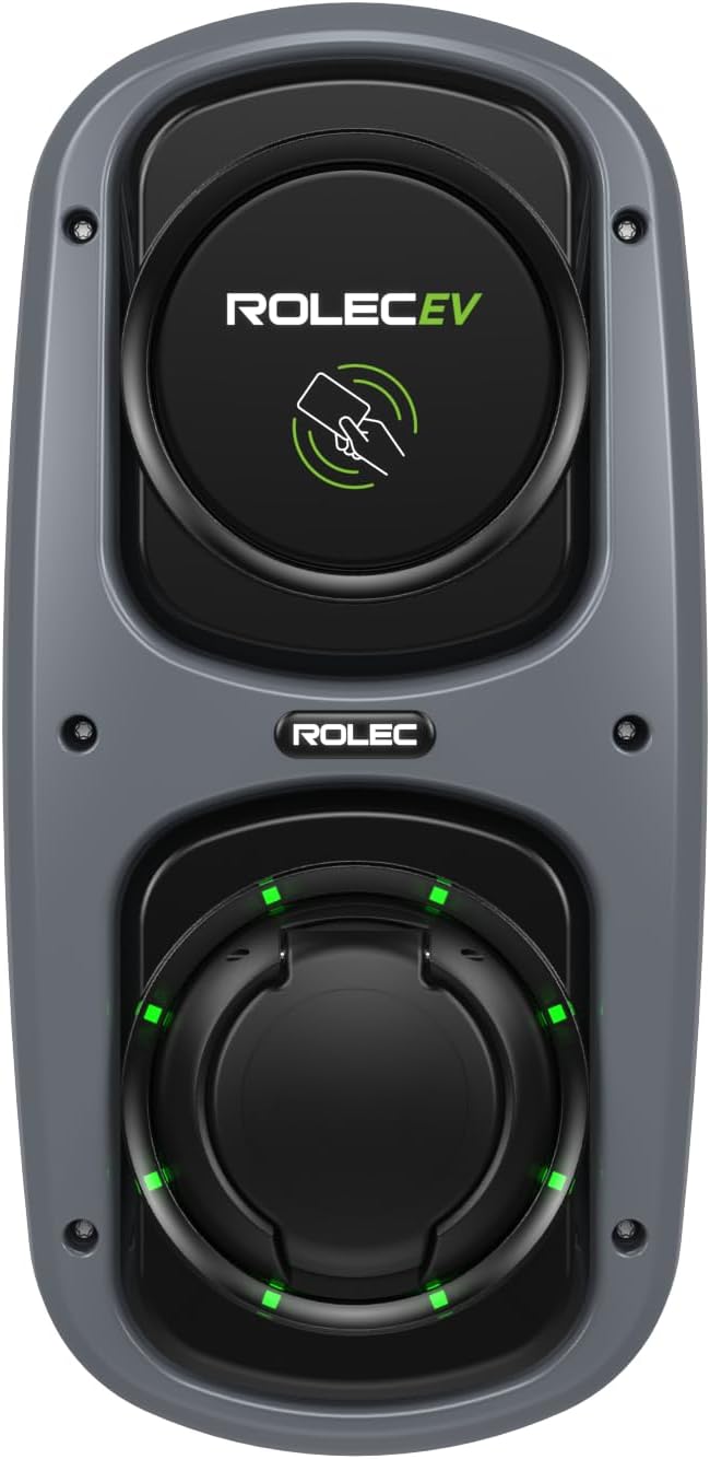 A grey Rolec WallPod EV charger.