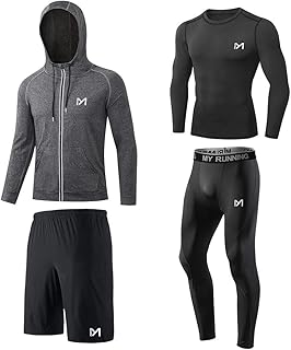 Sponsored Ad – MEETYOO Men's Compression Shirt, Leggings Sports Running Trousers Functional Shirt Men's Compression Trouse...
