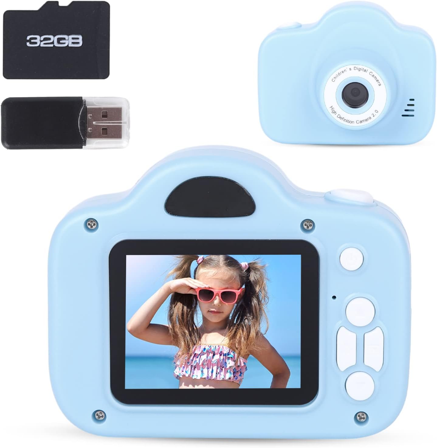 GLAITC Kids Camera,Digital Camera Kids Toys for 3-12 Years Girls Boys,1080P HD Video Camera with 32GB SD Card Kids Recorder for Unisex Kids Birthday Gift, Award Gift,New Year Gift (Blue)