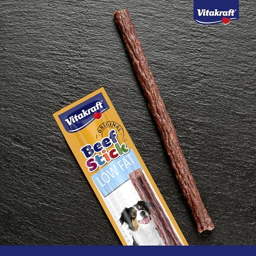 Vitakraft Beef Stick Low Fat, Hundeleckerli, Fleischstick Pute, Hunde Trainingsleckerli, für Hunde mit Gewichtsproblemen, ohne Zusatz von Zucker (50x 12g)