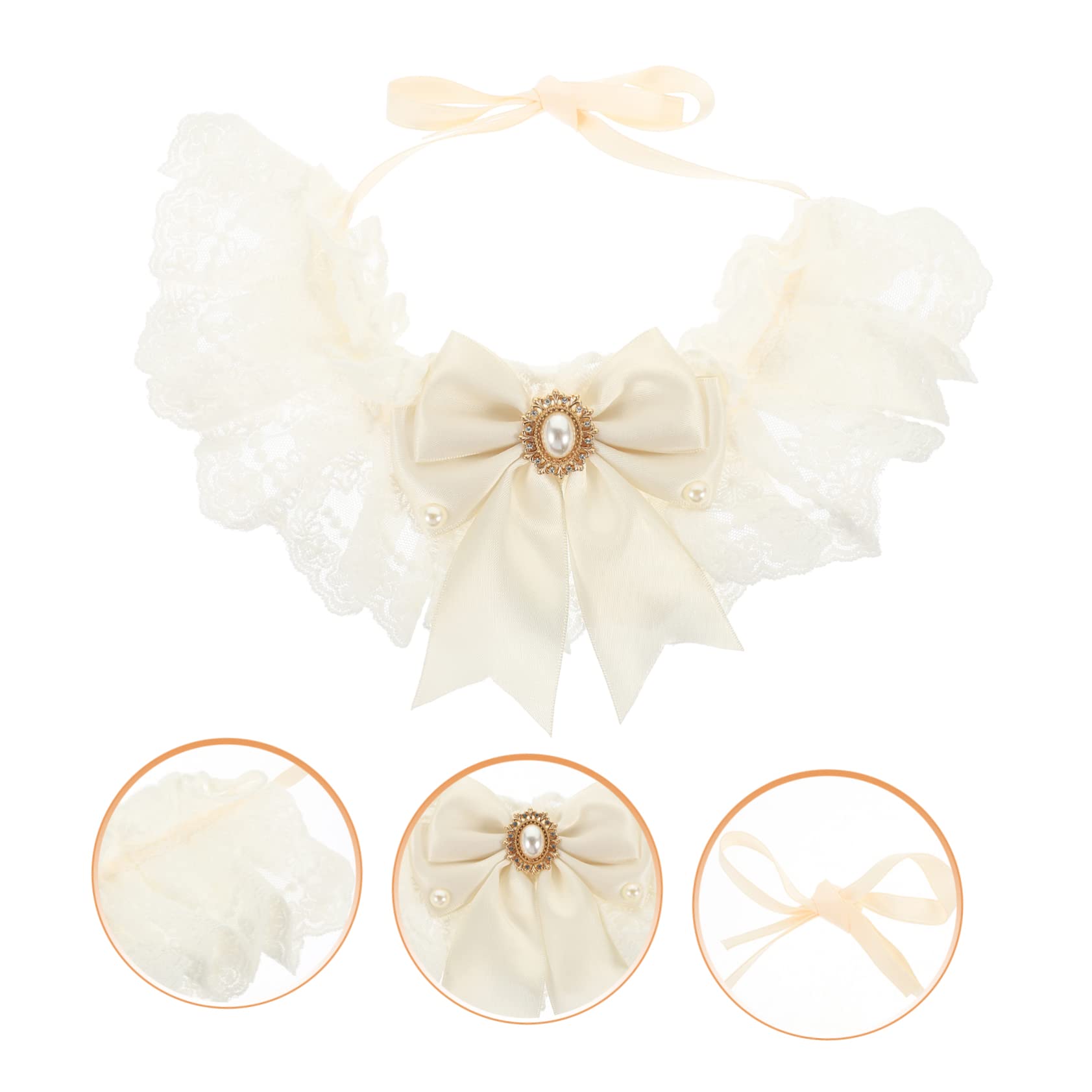YARNOW 5 Pièces Écharpe De Mariage pour Animaux De Compagnie Collier De Chaton Cravate pour Animaux De Compagnie Chat Dentelle Noeud Collier Bandana pour Chiens De Chat avec Nœud