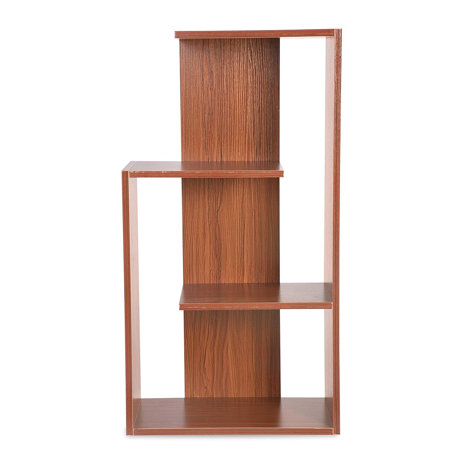 Epicasa Book Storage Shelf | Sturdy 3-Tier Stepped Wooden Bookshelf & Display Rack for Living Room, Bedroom & Office | Walnut Finish Engineered Wood-image-37