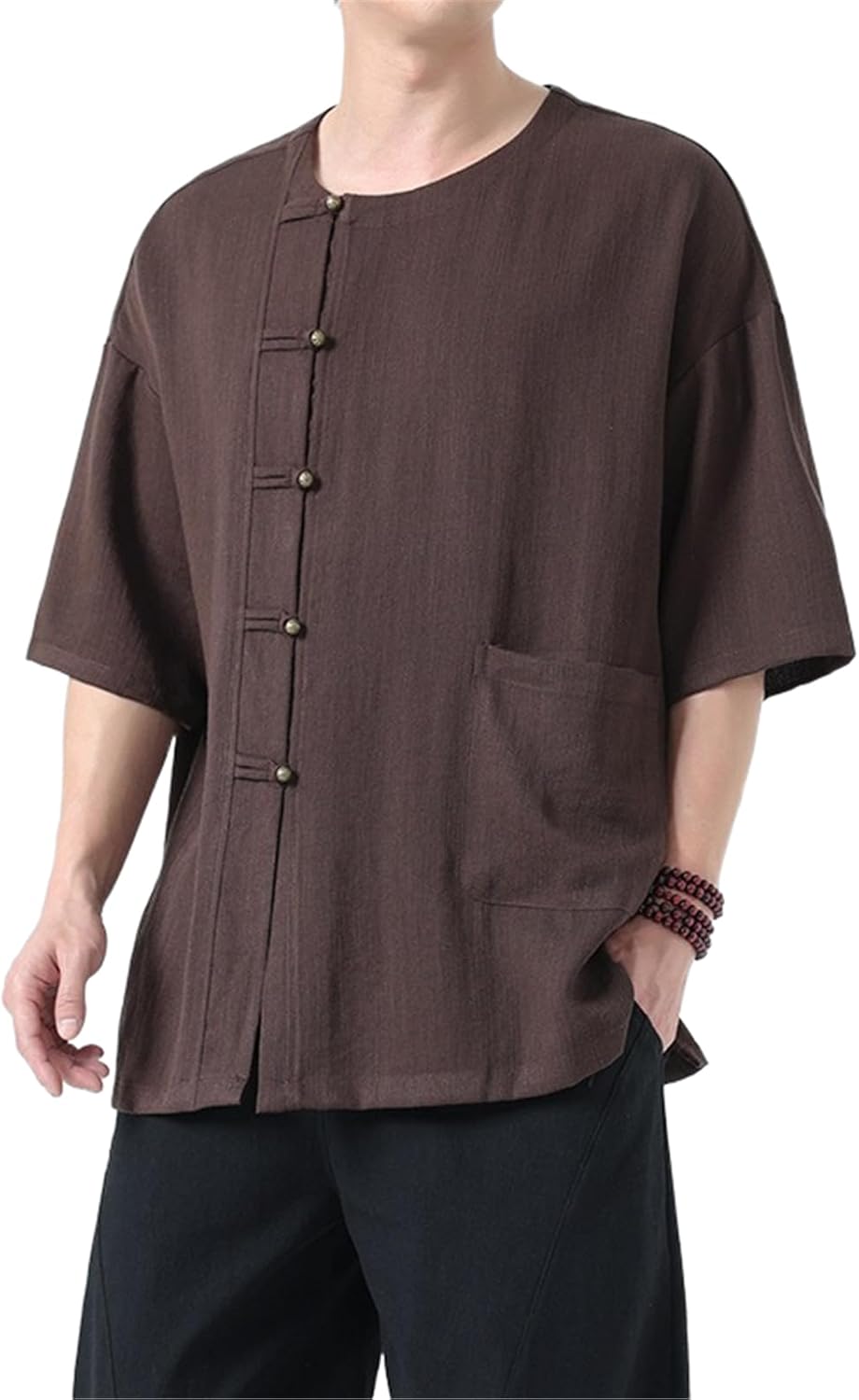 Chinese Style Shirt Men Short Sleeve, Summer Loose Tang Suit Top