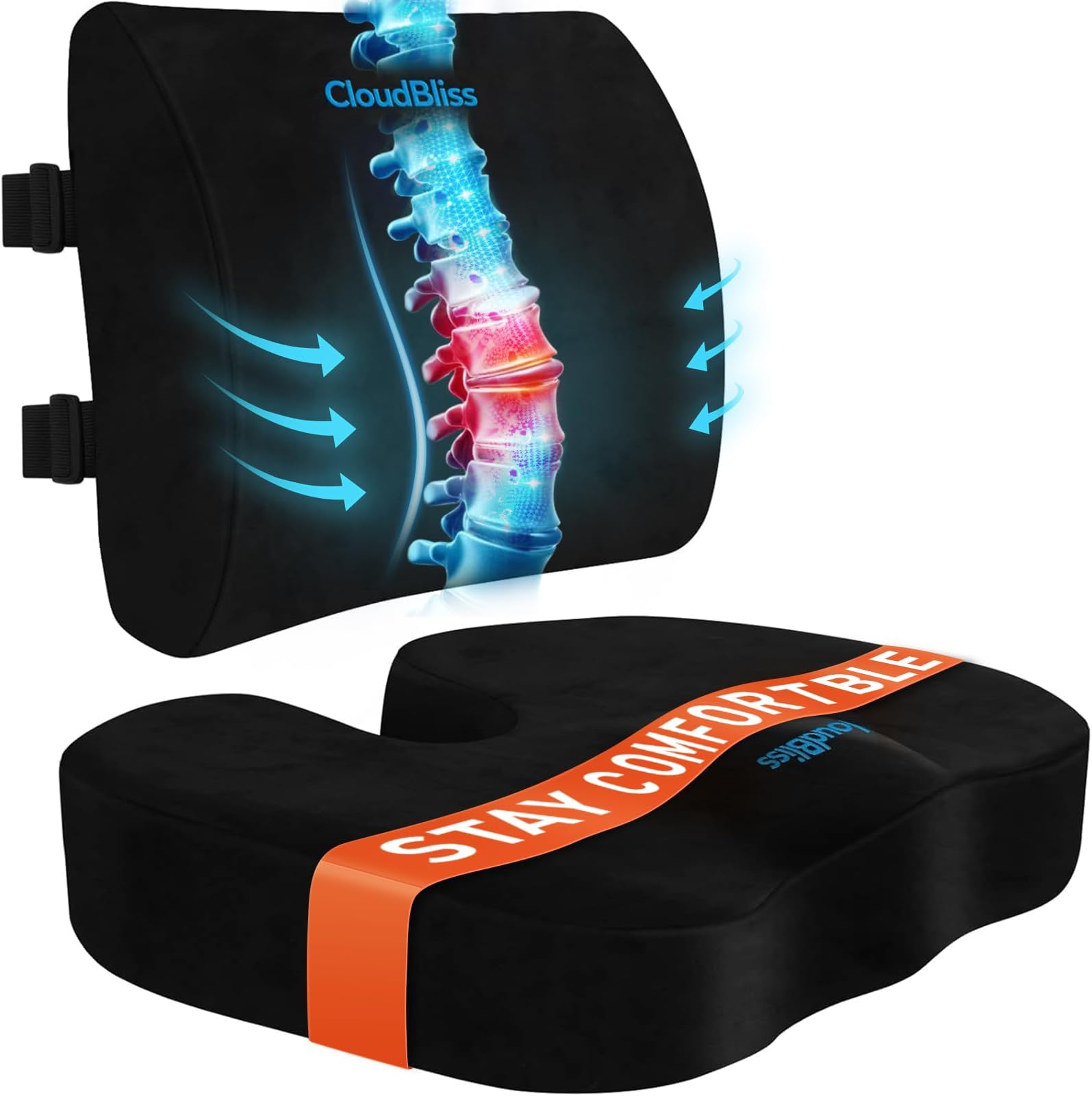 Amazon.com: Max&Love Best Orthopedic Ergonomic Seat Cushion and Lumbar ...