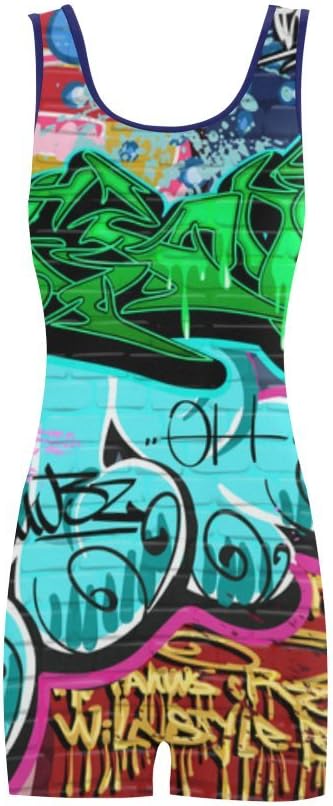 Women's Graffiti Pop Art BoyLeg One Piece Swimsuit Swimwear Tankini