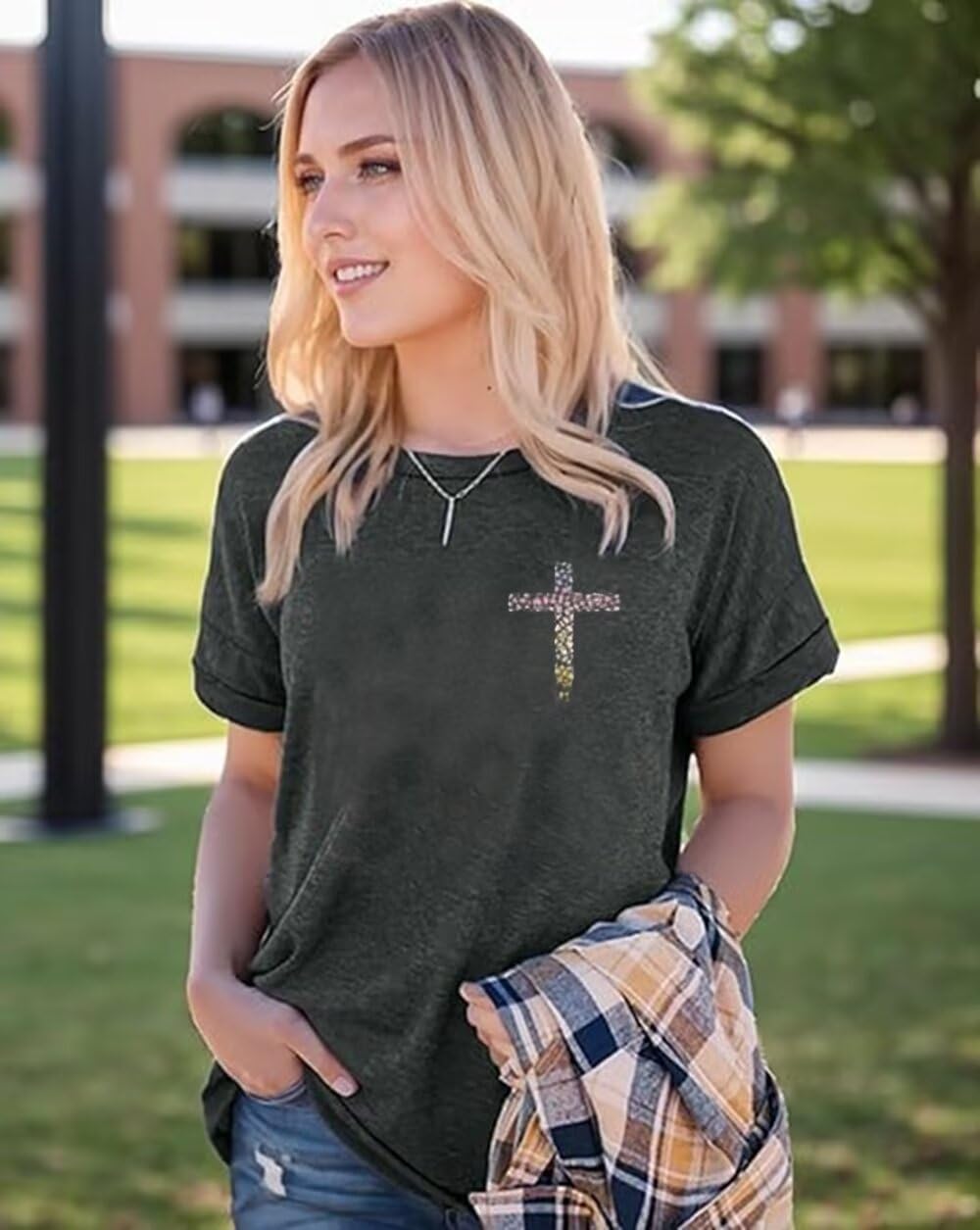 Christian Bible Verse Graphic T Shirts Women Jesus Religious Faith Shirts Crewneck 2 Sided Inspirational Tee Tops - Image 4