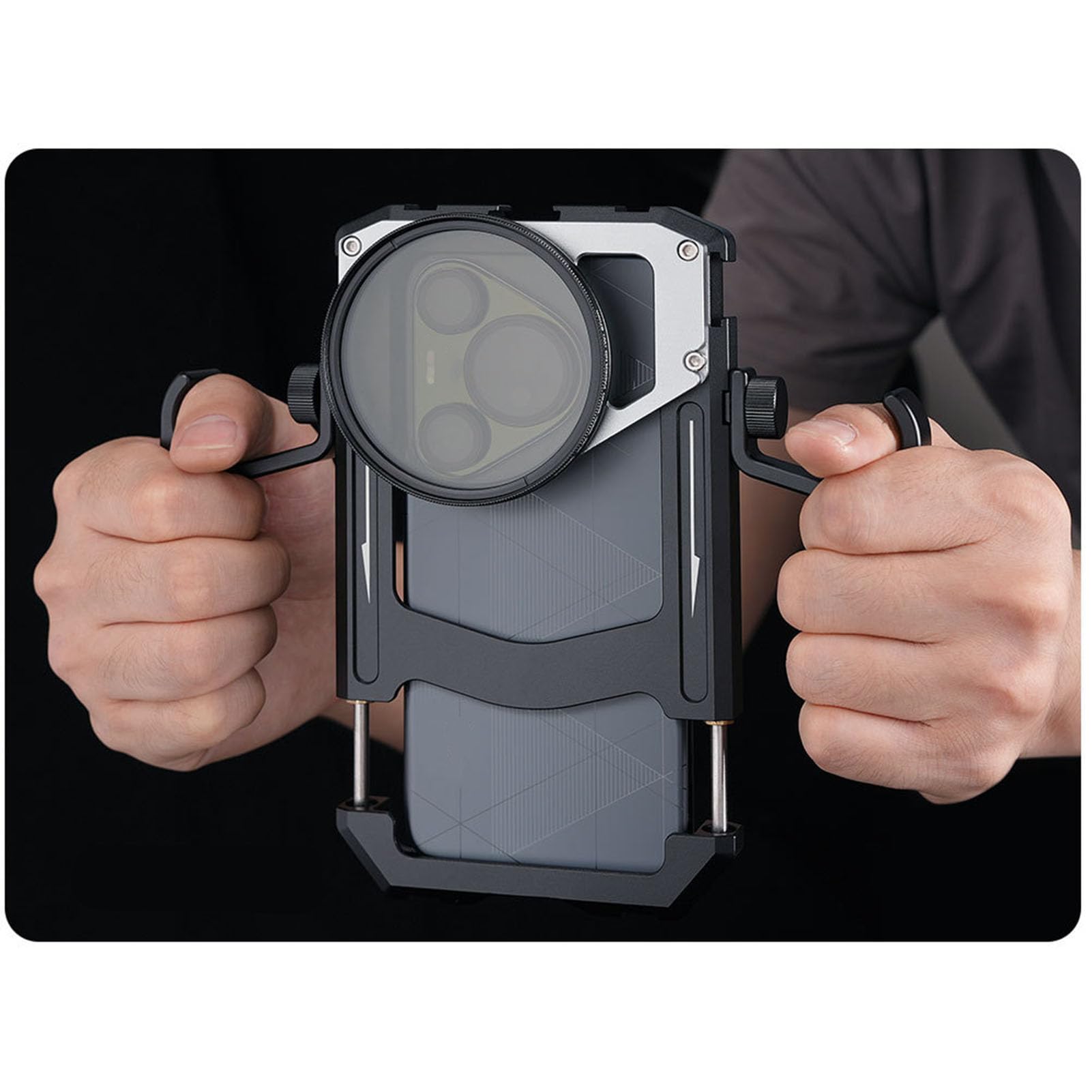 Dioche Phone Jaula Plataforma Telescópica de Vídeo para Smartphone con Asa - Estabilizador de Vídeo de Aleación de Aluminio para Disparos Verticales y Horizontales - Estabilizador de Teléfono Ligero y