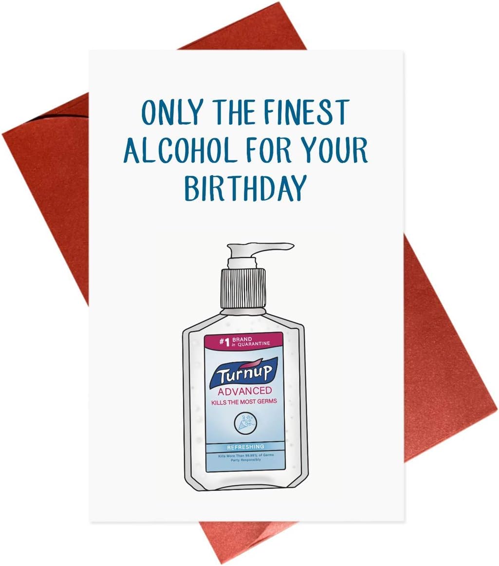 Gonzey Alcohol Quarantine Card,Social Distancing Cards,Funny Birthday Card for Him Her Friend