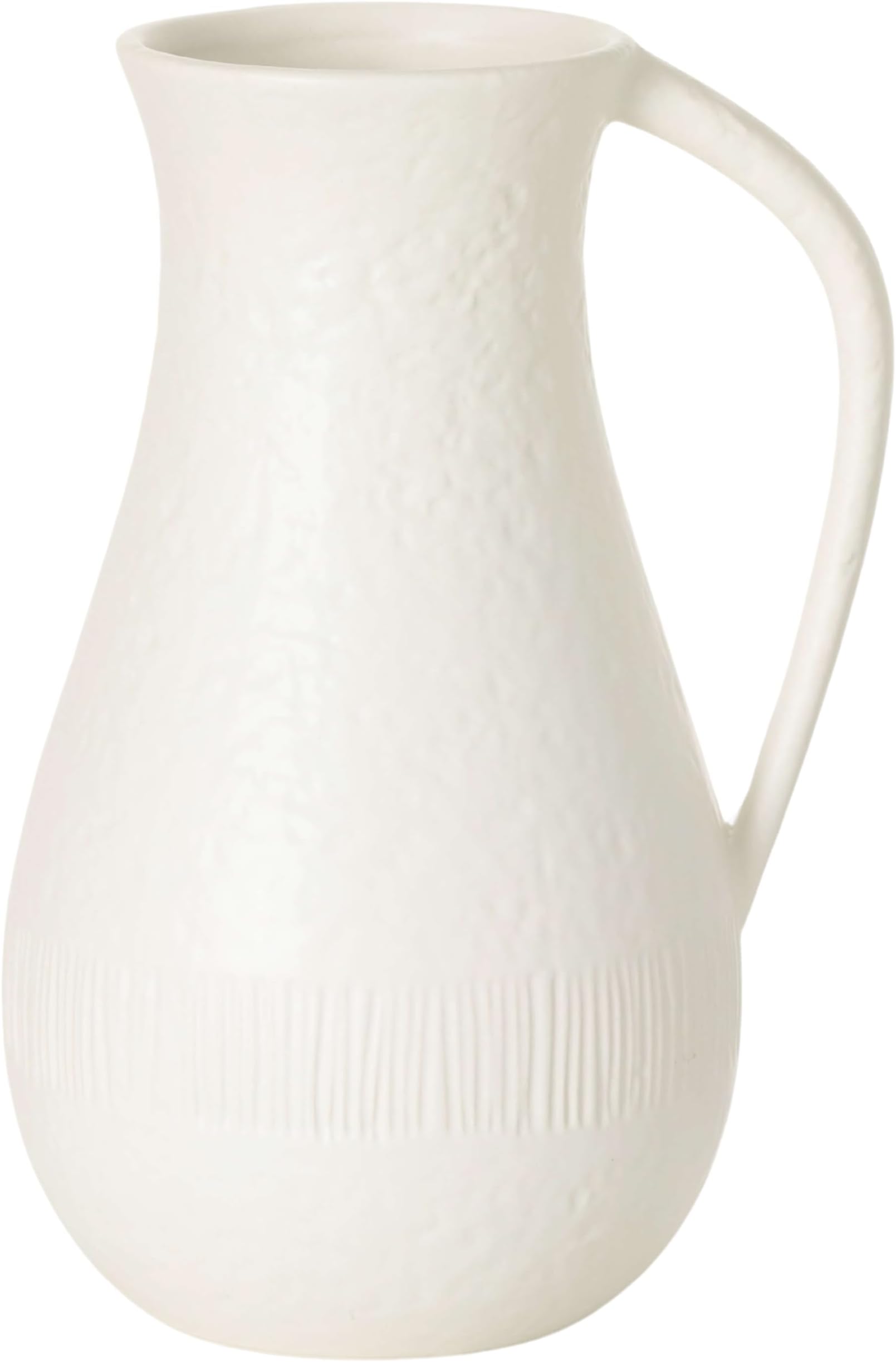 Sullivans Ceramic Vase with Handle, Vases for Flowers, Modern White Vases for Home Decor, Vases for Real or Fake Flowers, Living Room, Bedroom, and Office Decor, Vases for Centerpieces (CM3118)