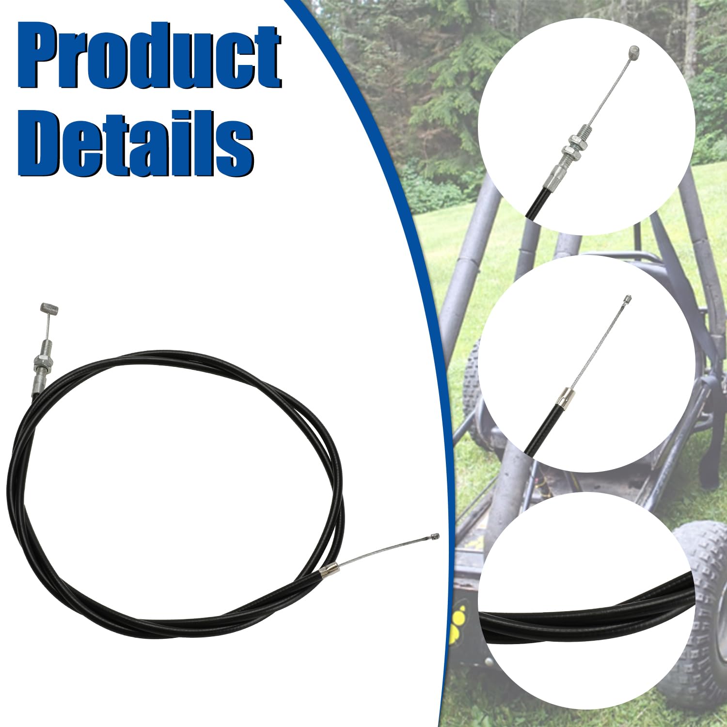 YOXUFA Kit universal de cable del acelerador Go Kart de 75 pulgadas para 90 cc, 110 cc, 125 cc y 150 cc Kandi Go Cart Mini Bike Pit Dirt Bike Scooter cortacésped, accesorios resistentes para Go Kart