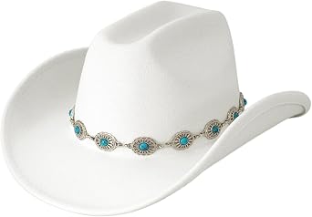 Western Cowboy Hat for Men Women Classic Roll Up Fedora Hat with Buckle Belt
