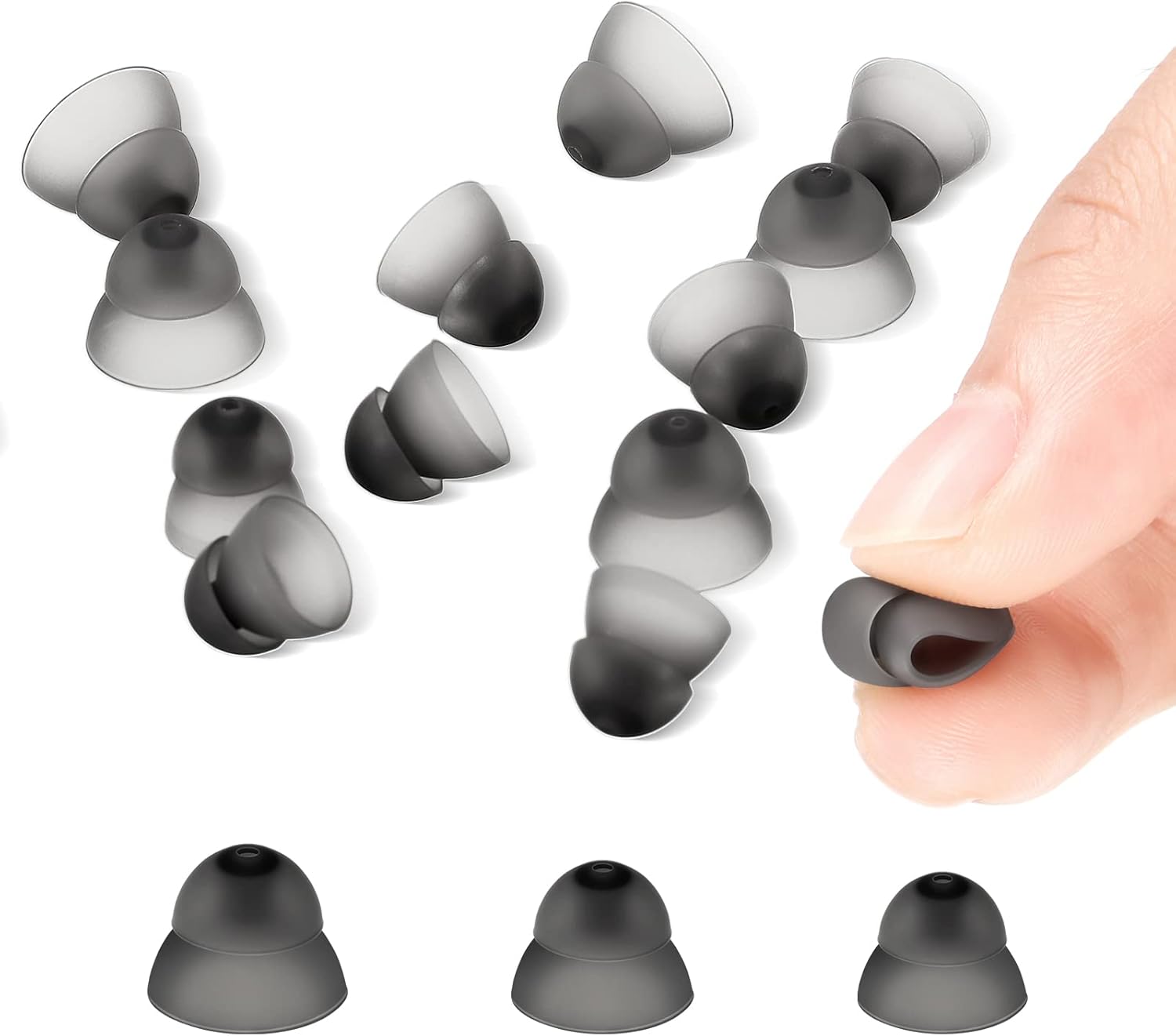 30 Packs Dome Hearing Aid Silicone Hearing Aid Domes Hearing Aid Power Domes Medium Power Domes Small Close Domes Ear Tips Hearing Direct Domes Large Power Dome for Hearing Resound Accessories (Black) : Health & Household