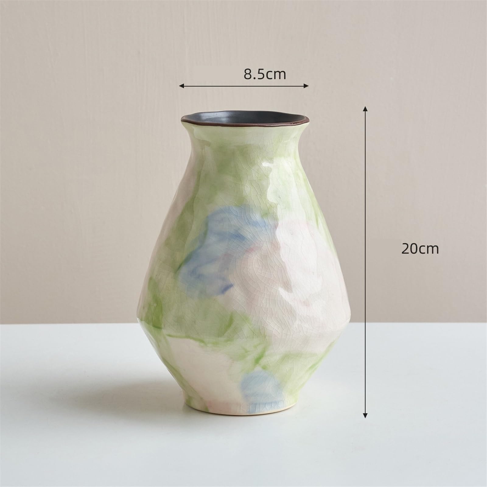 wazon z kwiatami Artystyczny wazon ceramiczny Kolorowe gradientowe suszone kwiaty Dekoracja salonu(Średni)