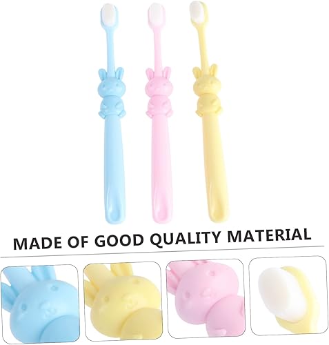 Miniatura 6 de Healvian Cepillo de dientes de cerdas suaves para niños, cepillo de dientes de bambú para niños, cepillo de dedos para bebés, cepillo de dientes