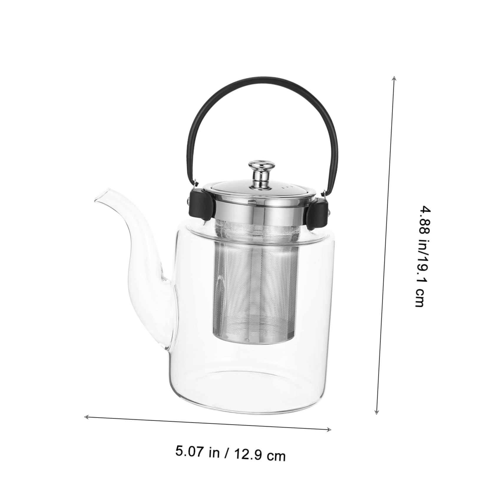 BESTYASH 1pezzi Tetera Vidrio Tetera Filtrante Hecha De Material Pregiato Grande Mango Aislado Vidrio Resistente al Calor Adecuada Para Casa Oficina Tiendas